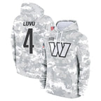 W.Commanders #4 Frankie Luvu Player Arctic Camo Salute to Service Hoodies Stitched Jerseys