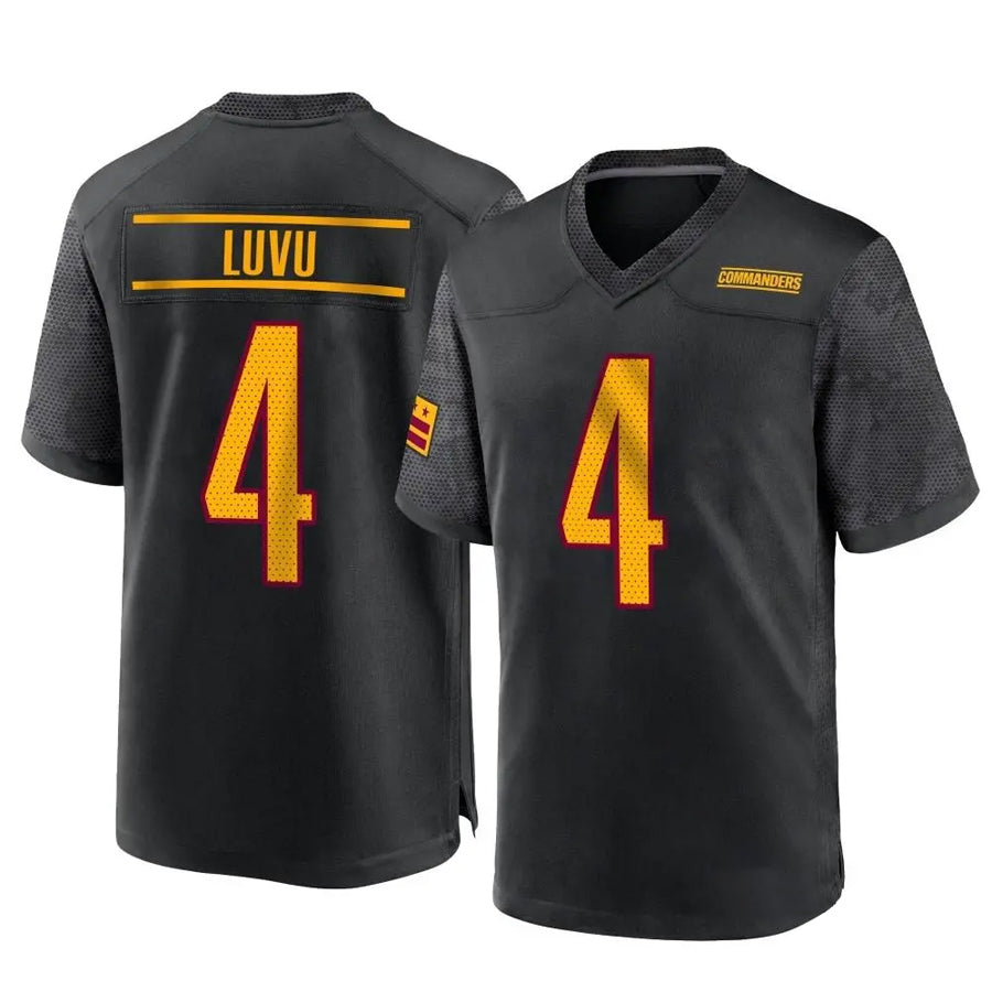 W.Commanders #4 Frankie Luvu Player Black Home Game Stitched Jerseys