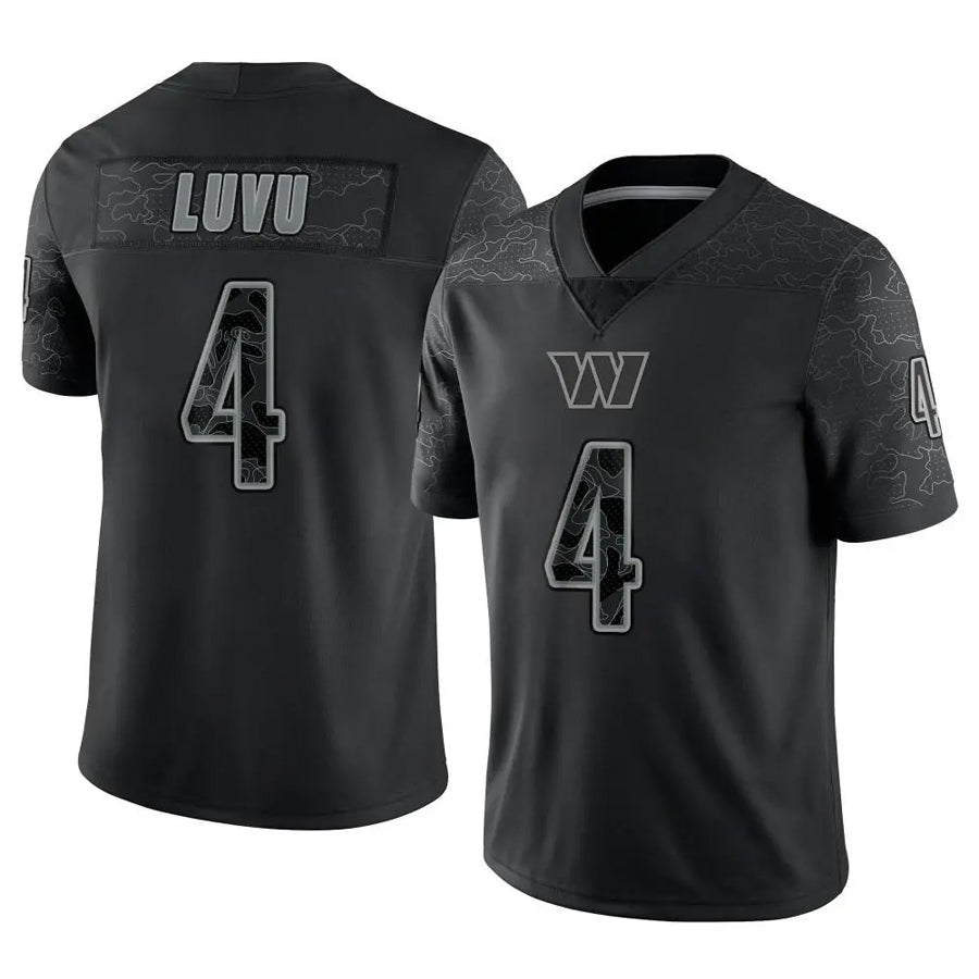 W.Commanders #4 Frankie Luvu Player Black RFLCTV Limited Stitched Jerseys
