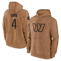 W.Commanders #4 Frankie Luvu Player Brown Salute to Service Hoodies Stitched Jerseys