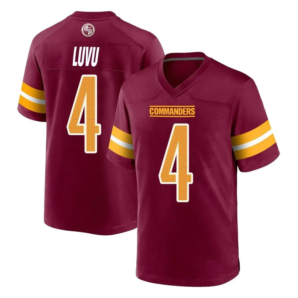 W.Commanders #4 Frankie Luvu Player Burgundy Home Game Stitched Jerseys