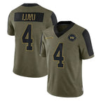 W.Commanders #4 Frankie Luvu Player Olive Salute To Service Limited Game Stitched Jerseys