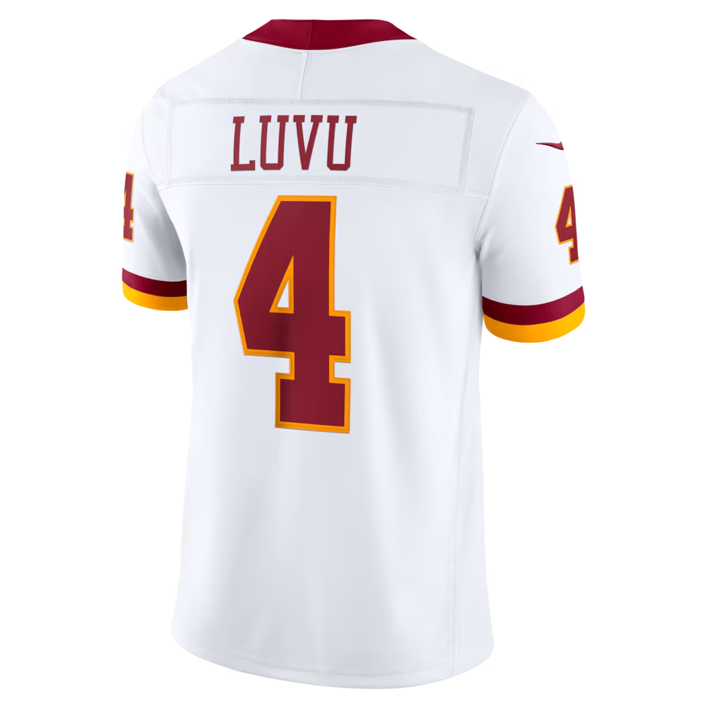 W.Commanders #4 Frankie Luvu White Vapor F.U.S.E. Stitched Limited Jerseys