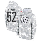 W.Commanders #52 Sonny Styles Player Arctic Camo Limited Salute to Service pullover hoodies