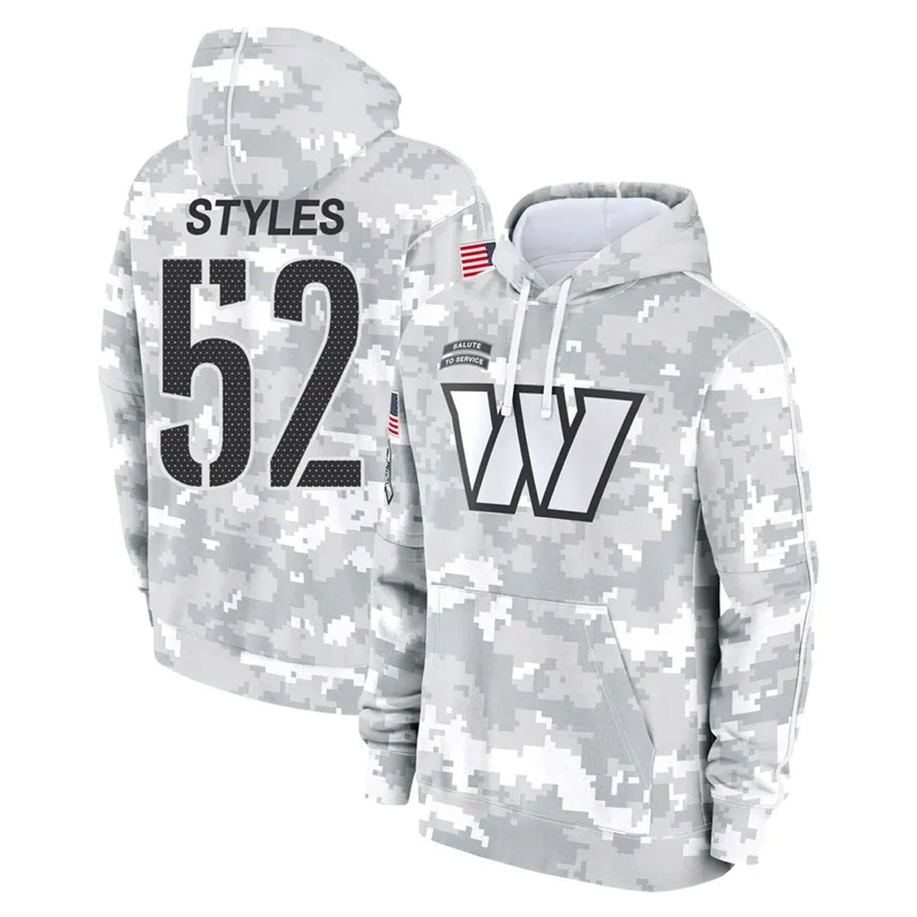 W.Commanders #52 Sonny Styles Player Arctic Camo Limited Salute to Service pullover hoodies