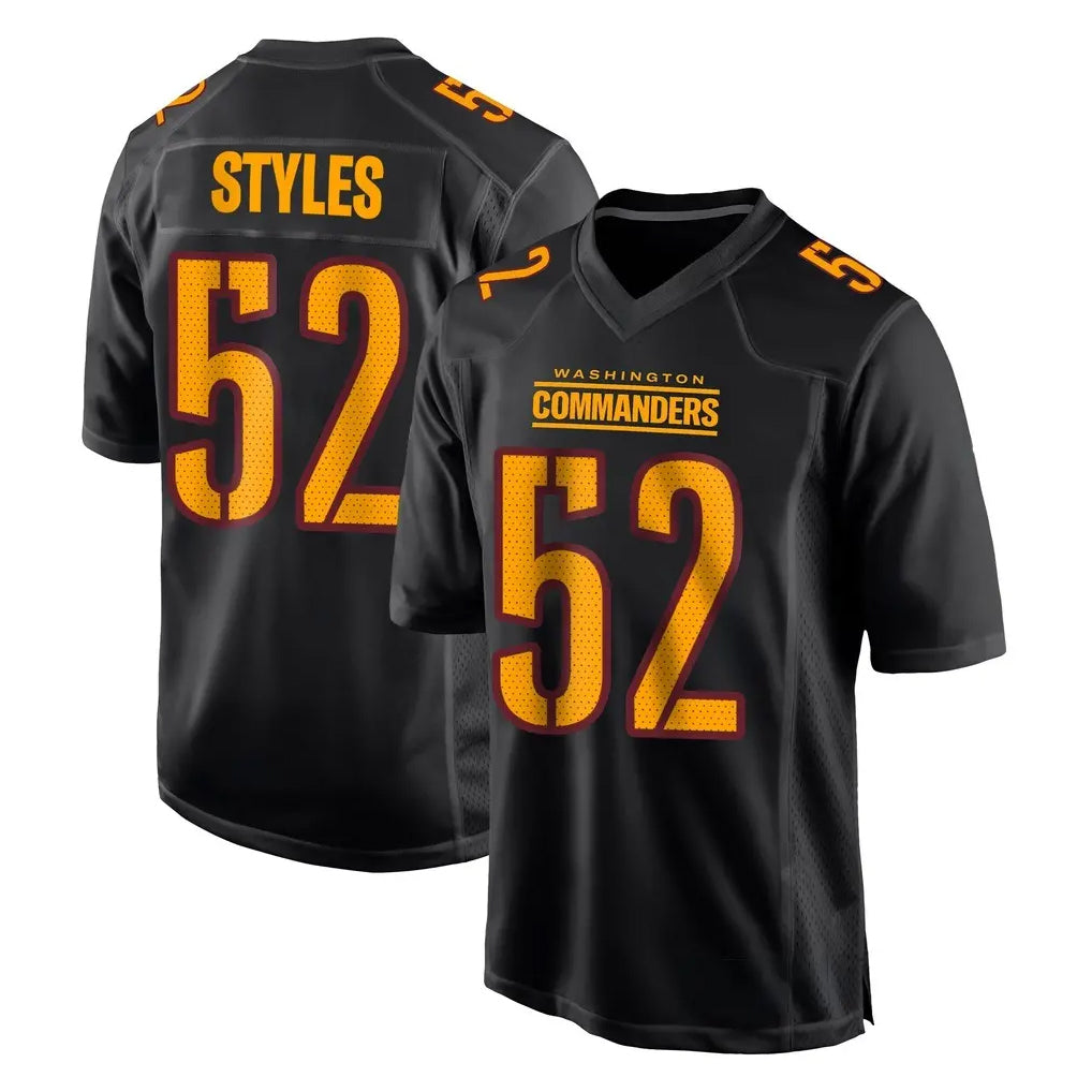 W.Commanders #52 Sonny Styles Player Black Carbon Fashion Home Game Stitched Jerseys