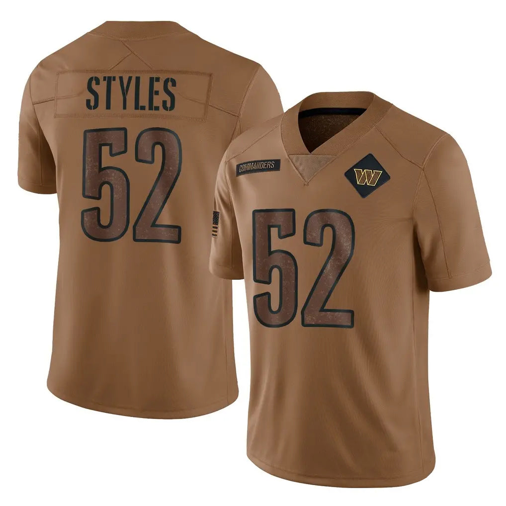 W.Commanders #52 Sonny Styles Player Brown Limited Salute To Service Home Game Stitched Jerseys