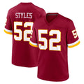 W.Commanders #52 Sonny Styles Player Burgundy Game Home Stitched Jerseys