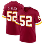 W.Commanders #52 Sonny Styles Player Burgundy Game Home Stitched Jerseys