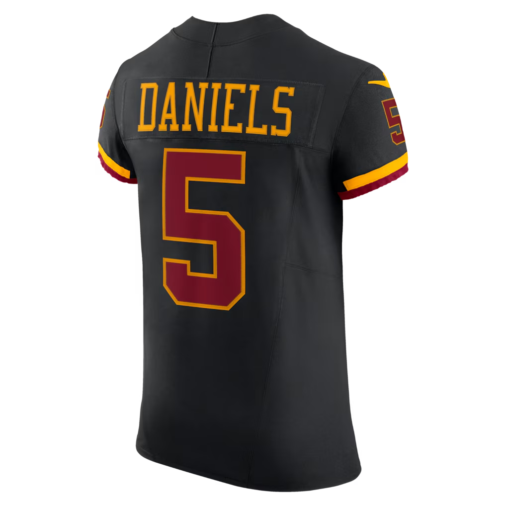 W.Commanders #5 Jayden Daniels Black Alternate Vapor F.U.S.E. Elite Stitched Jerseys
