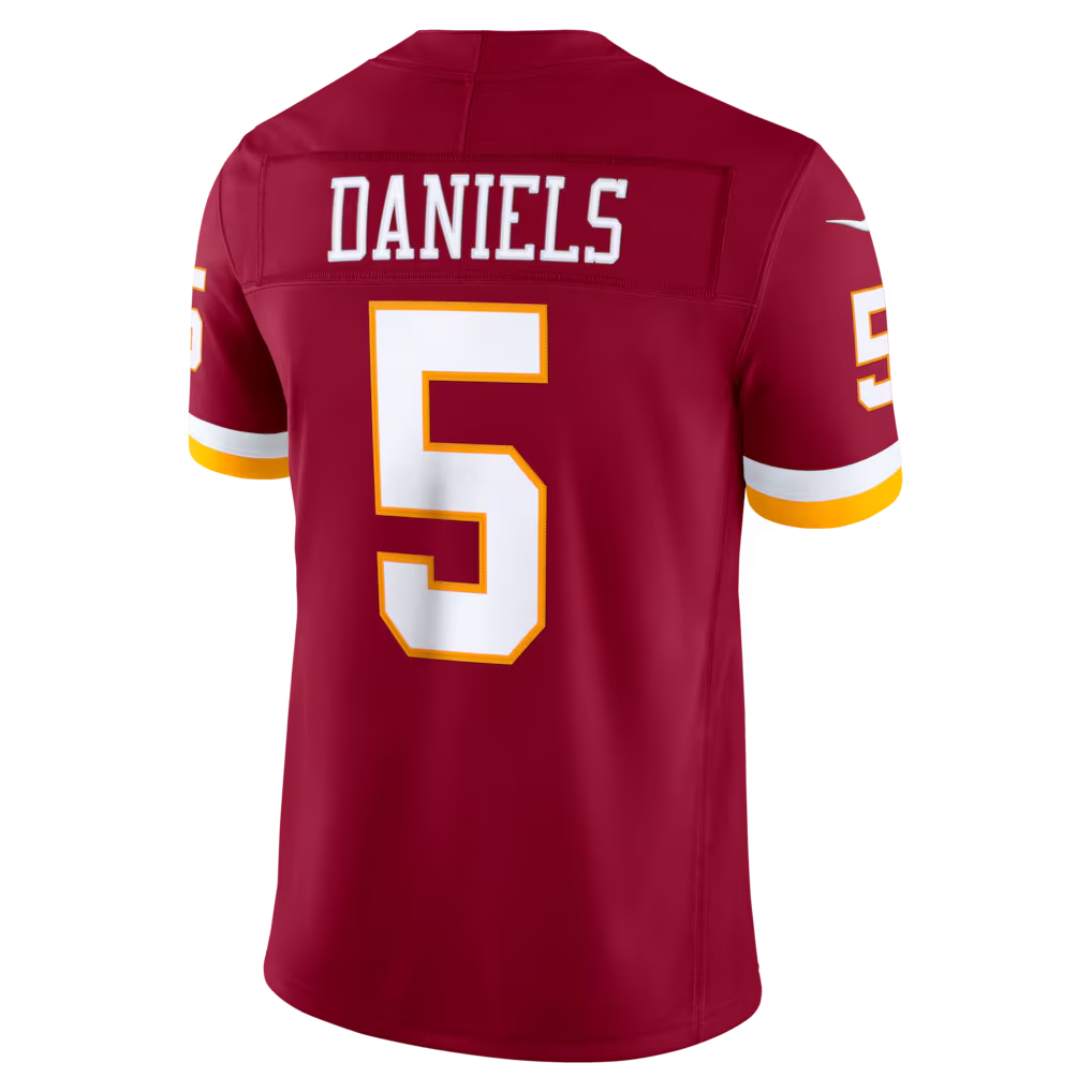 W.Commanders #5 Jayden Daniels Burgundy Team Vapor F.U.S.E. Stitched Limited Jerseys