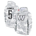 W.Commanders #5 Jayden Daniels Player Arctic Camo Limited Salute to Service pullover hoodies