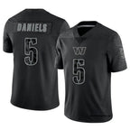 W.Commanders #5 Jayden Daniels Player Black RFLCTV Limited Stitched Jerseys