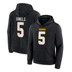 W.Commanders #5 Jayden Daniels Player Black Salute to Service Hoodies Stitched Jerseys