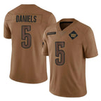 W.Commanders #5 Jayden Daniels Player Brown Limited Salute To Service Home Game Stitched Jerseys
