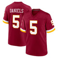 W.Commanders #5 Jayden Daniels Player Burgundy Game Home Stitched Jerseys