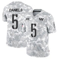 W.Commanders #5 Jayden Daniels Player Limited Arctic Camo Salute to Service Stitched Jerseys