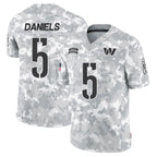 W.Commanders #5 Jayden Daniels Player Limited Arctic Camo Salute to Service Stitched Jerseys