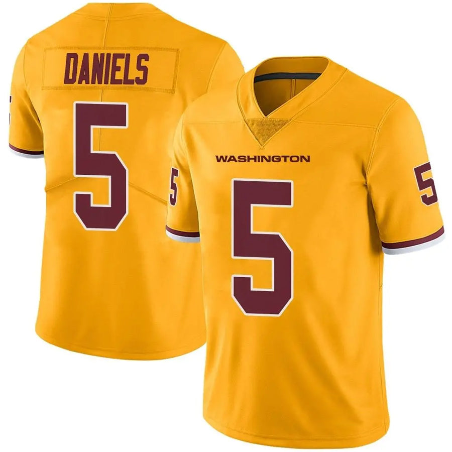 W.Commanders #5 Jayden Daniels Player Limited Gold Color Rush Stitched Jerseys