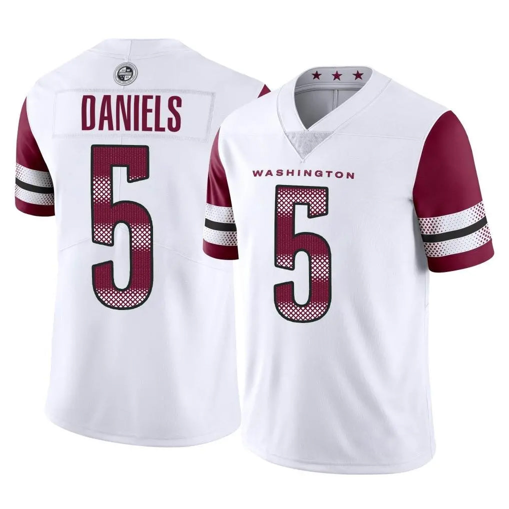 W.Commanders #5 Jayden Daniels Player White Limited Vapor Home Game Stitched Jerseys