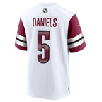 W.Commanders #5 Jayden Daniels White 2024 Draft First Round Pick Player Game Stitched Jersey