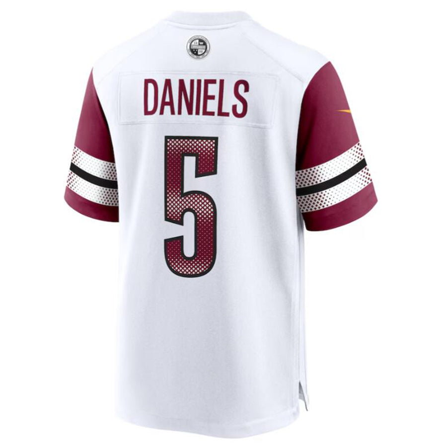 W.Commanders #5 Jayden Daniels White 2024 Draft First Round Pick Player Game Stitched Jersey