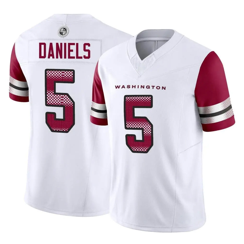 W.Commanders #5 Jayden Daniels White Vapor F.U.S.E. Limited Home Game Stitched Jerseys