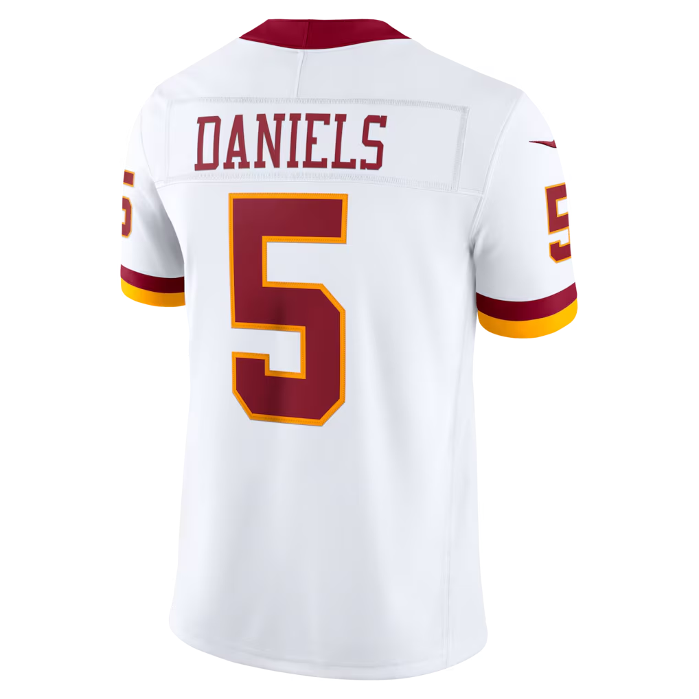 W.Commanders #5 Jayden Daniels White Vapor F.U.S.E. Stitched Limited Jerseys
