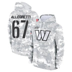 W.Commanders #67 Nick Allegretti Player Arctic Camo Limited Salute to Service pullover hoodies