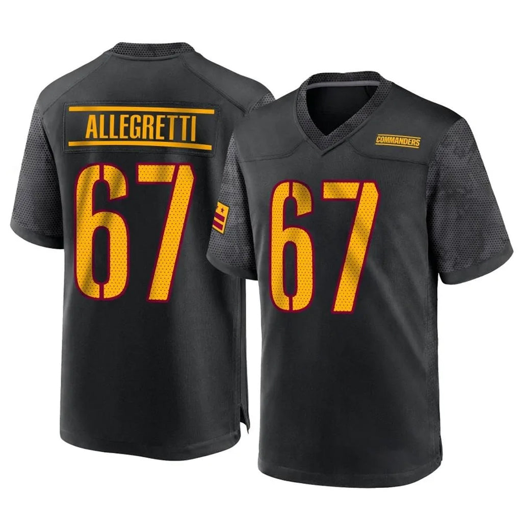 W.Commanders #67 Nick Allegretti Player Black Home Game Stitched Jerseys