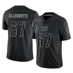 W.Commanders #67 Nick Allegretti Player Black Limited Reflective Home Game Stitched Jerseys