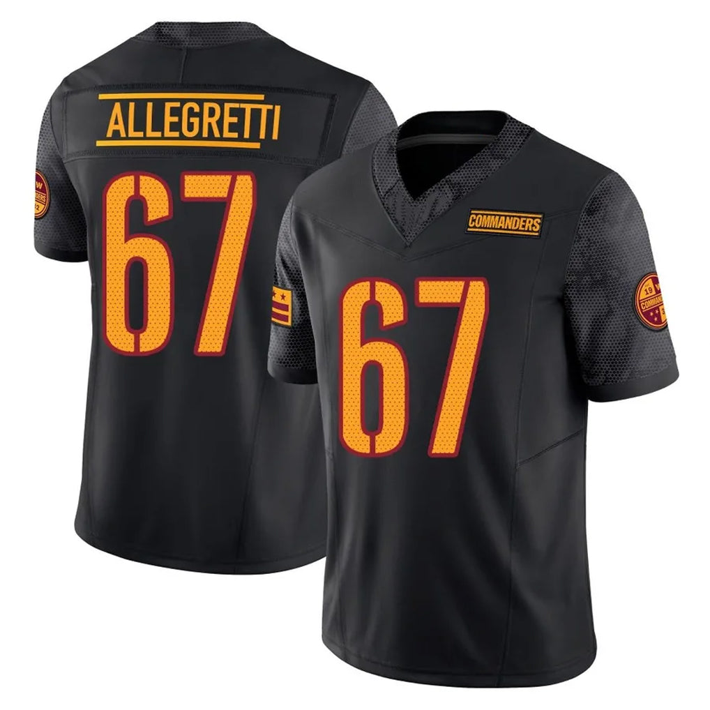 W.Commanders #67 Nick Allegretti Player Black Limited Vapor F.U.S.E. Home Game Stitched Jerseys