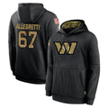 W.Commanders #67 Nick Allegretti Player Black Salute to Service Performance Pullover Hoodies Home Game Stitched Jerseys