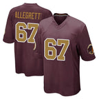W.Commanders #67 Nick Allegretti Player Burgundy Alternate Home Game Stitched Jerseys