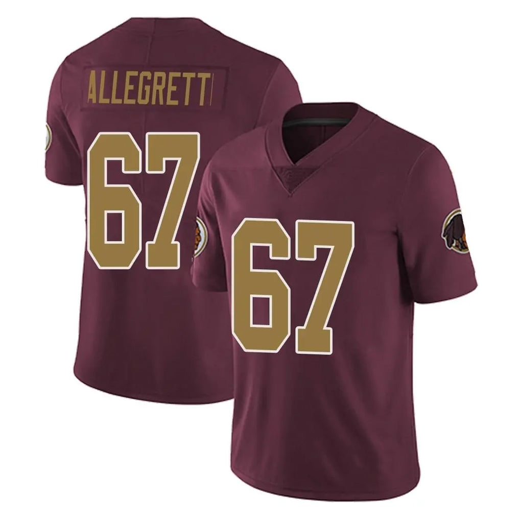 W.Commanders #67 Nick Allegretti Player Burgundy Alternate Vapor Untouchable Home Game Stitched Jerseys