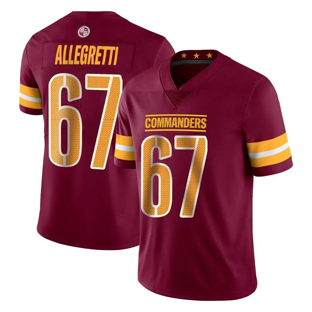 W.Commanders #67 Nick Allegretti Player Burgundy Limited Vapor Home Game Stitched Jerseys