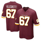 W.Commanders #67 Nick Allegretti Player Burgundy Team Color Home Game Stitched Jerseys