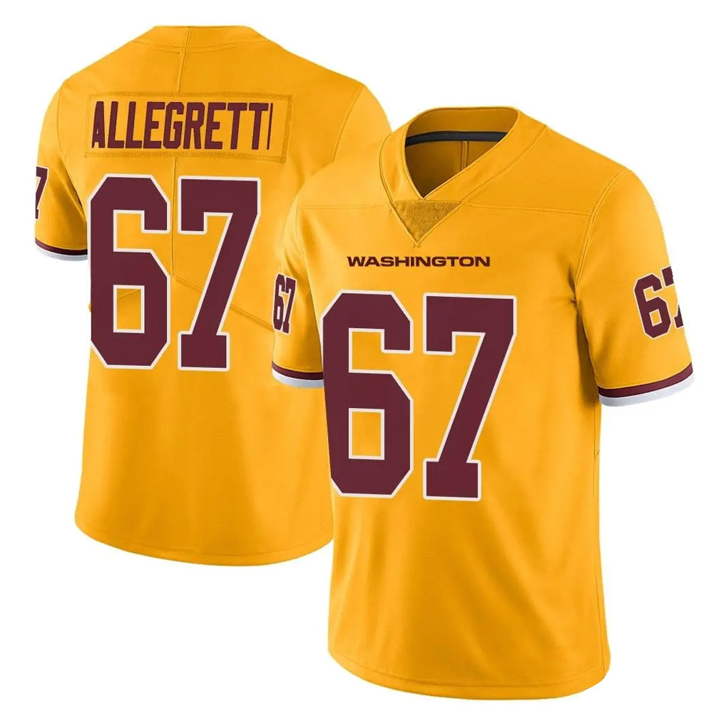 W.Commanders #67 Nick Allegretti Player Gold Limited Color Rush Home Game Stitched Jerseys
