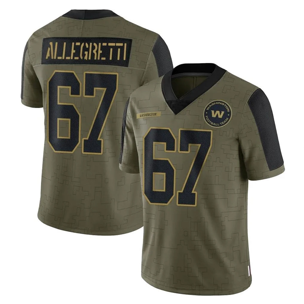 W.Commanders #67 Nick Allegretti Player Olive Salute To Service Limited Game Stitched Jerseys