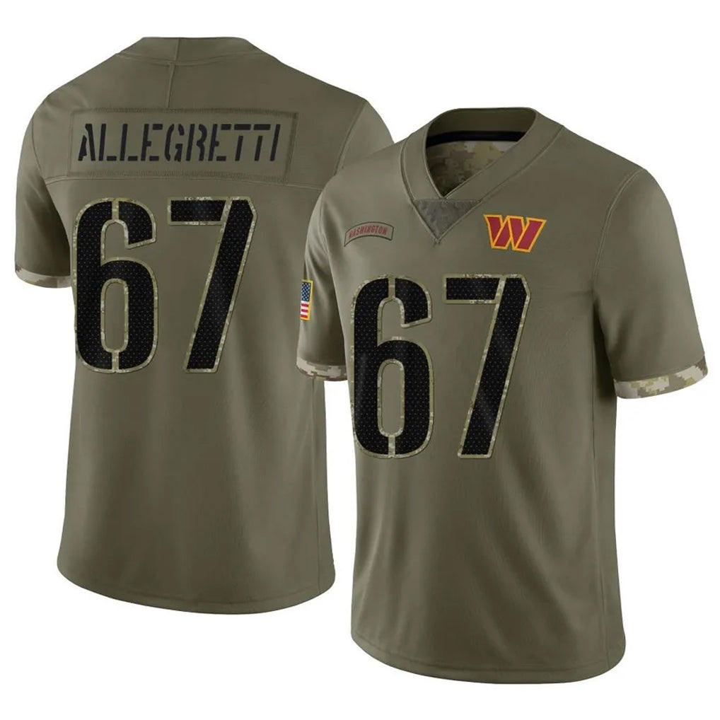 W.Commanders #67 Nick Allegretti Player Olive Salute To Service Limited Home Game Stitched Jerseys