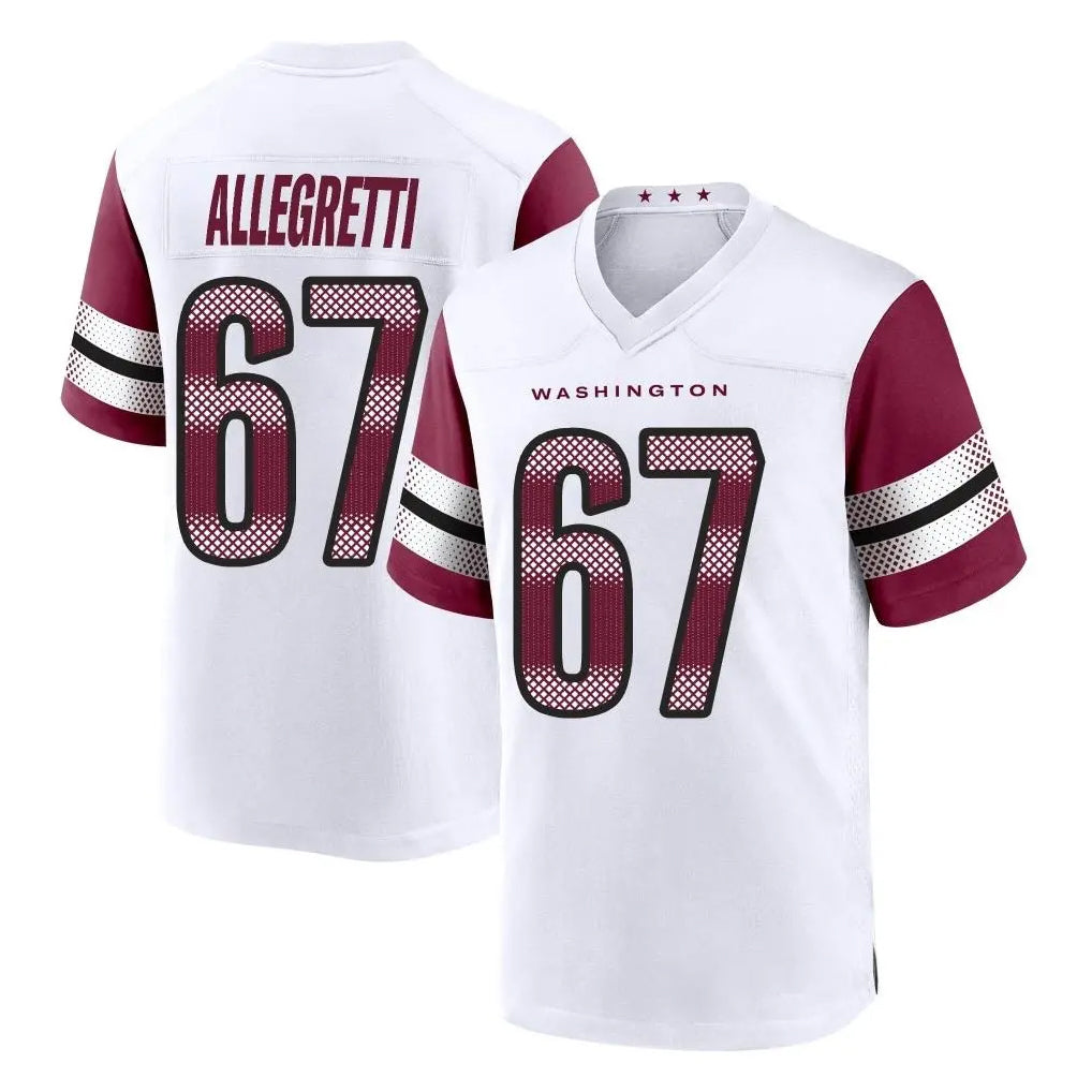 W.Commanders #67 Nick Allegretti Player White Game Home Stitched Jerseys