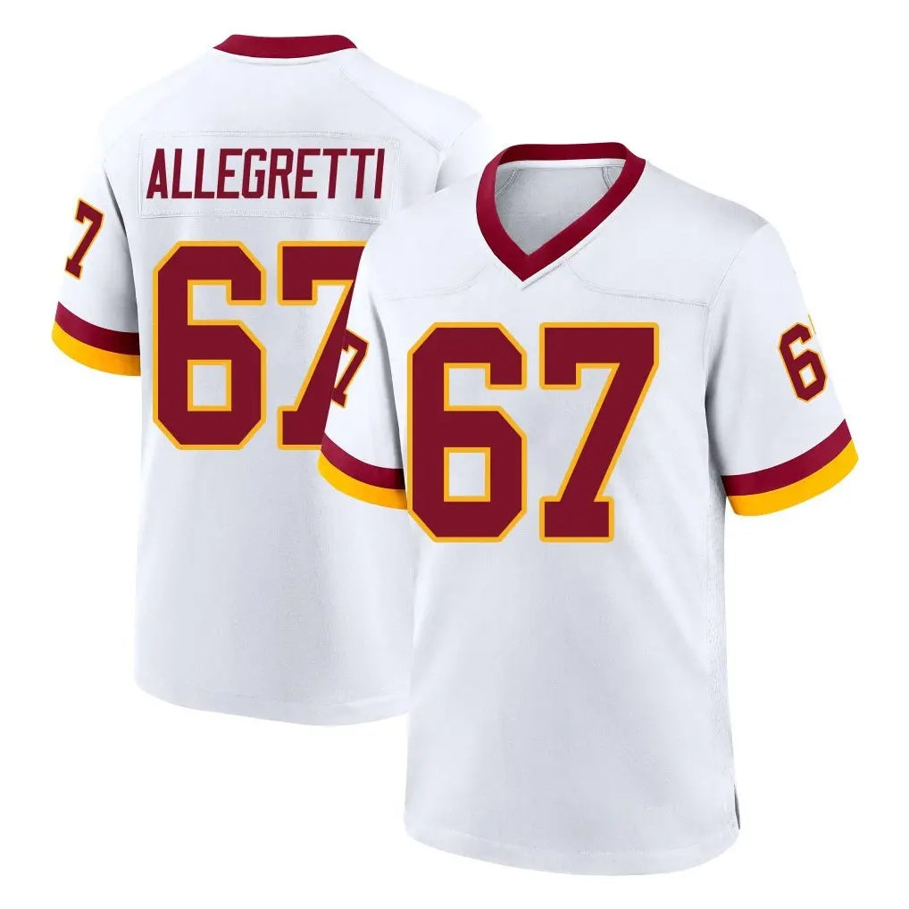 W.Commanders #67 Nick Allegretti Player White Home Game Stitched Jerseys