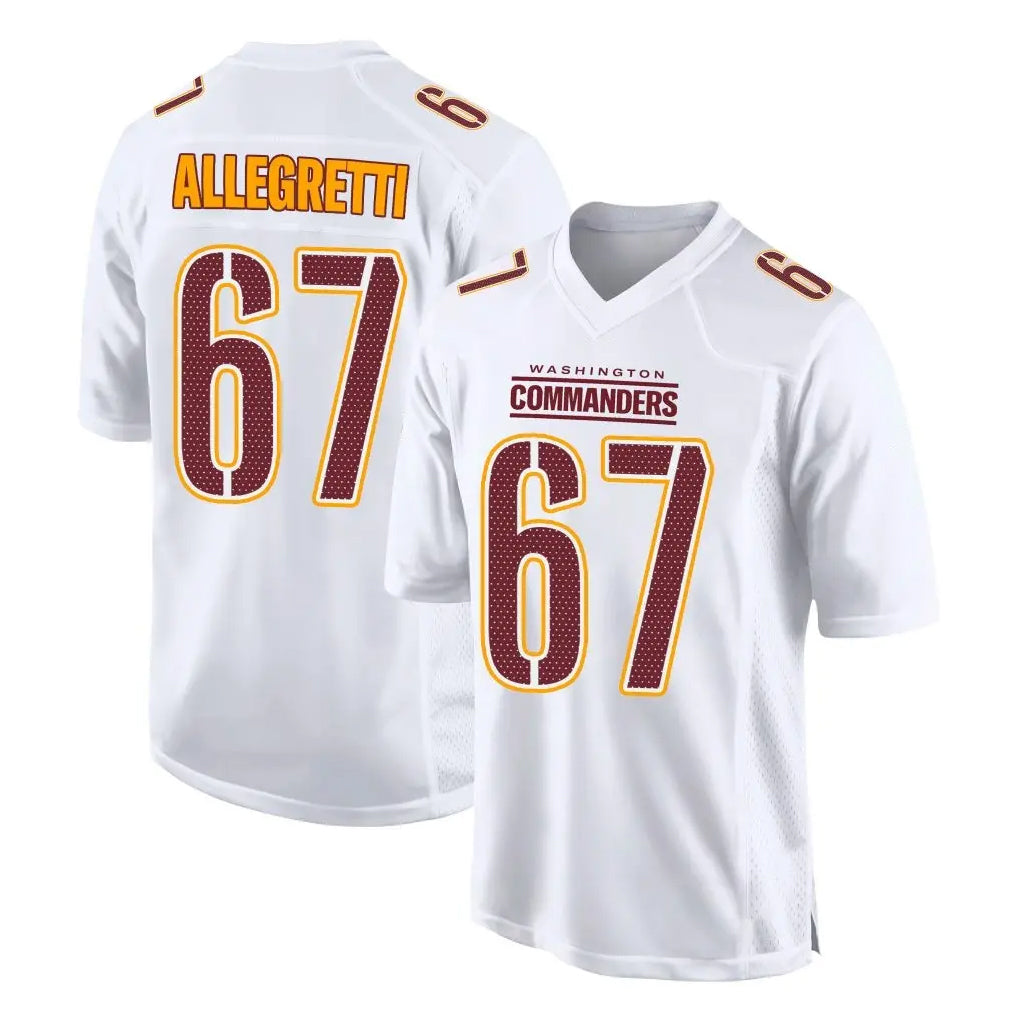 W.Commanders #67 Nick Allegretti Player White Tundra Fashion Home Game Stitched Jerseys