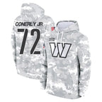 W.Commanders #72 Josh Conerly Jr. Player Arctic Camo Limited Salute to Service pullover hoodies