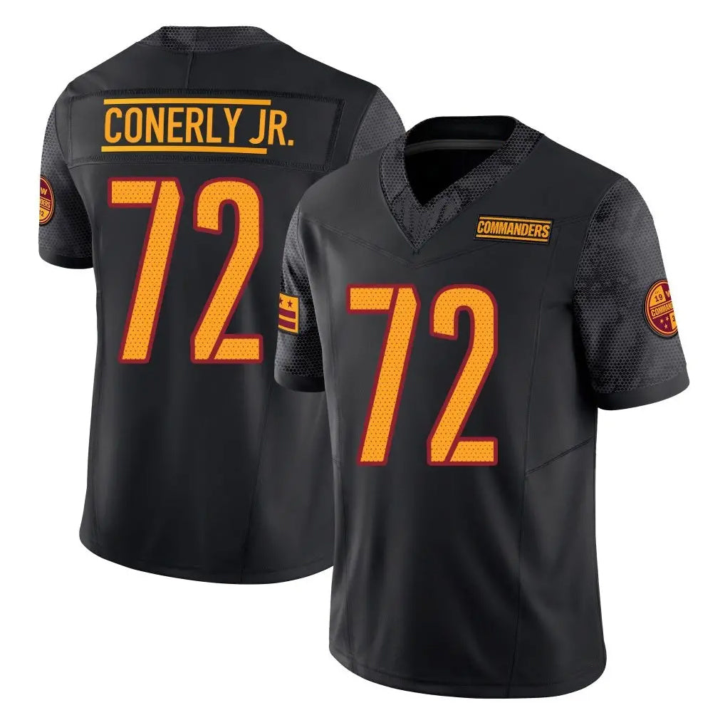 W.Commanders #72 Josh Conerly Jr. Player Black Limited Vapor F.U.S.E. Home Game Stitched Jerseys