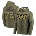 W.Commanders #72 Josh Conerly Jr. Player Olive Salute to Service Pullover Hoodie Limited Home Game Stitched Jerseys