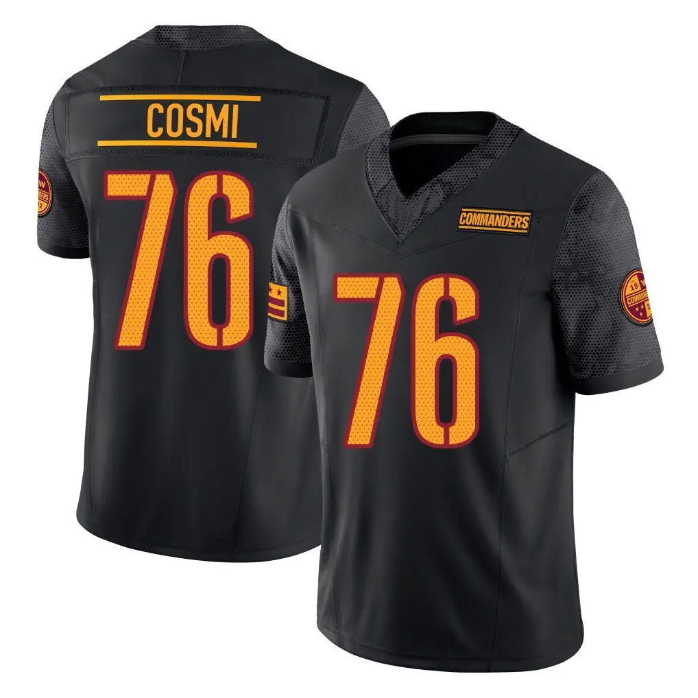 W.Commanders #76 Sam Cosmi Player Black Limited Vapor F.U.S.E. Home Game Stitched Jerseys