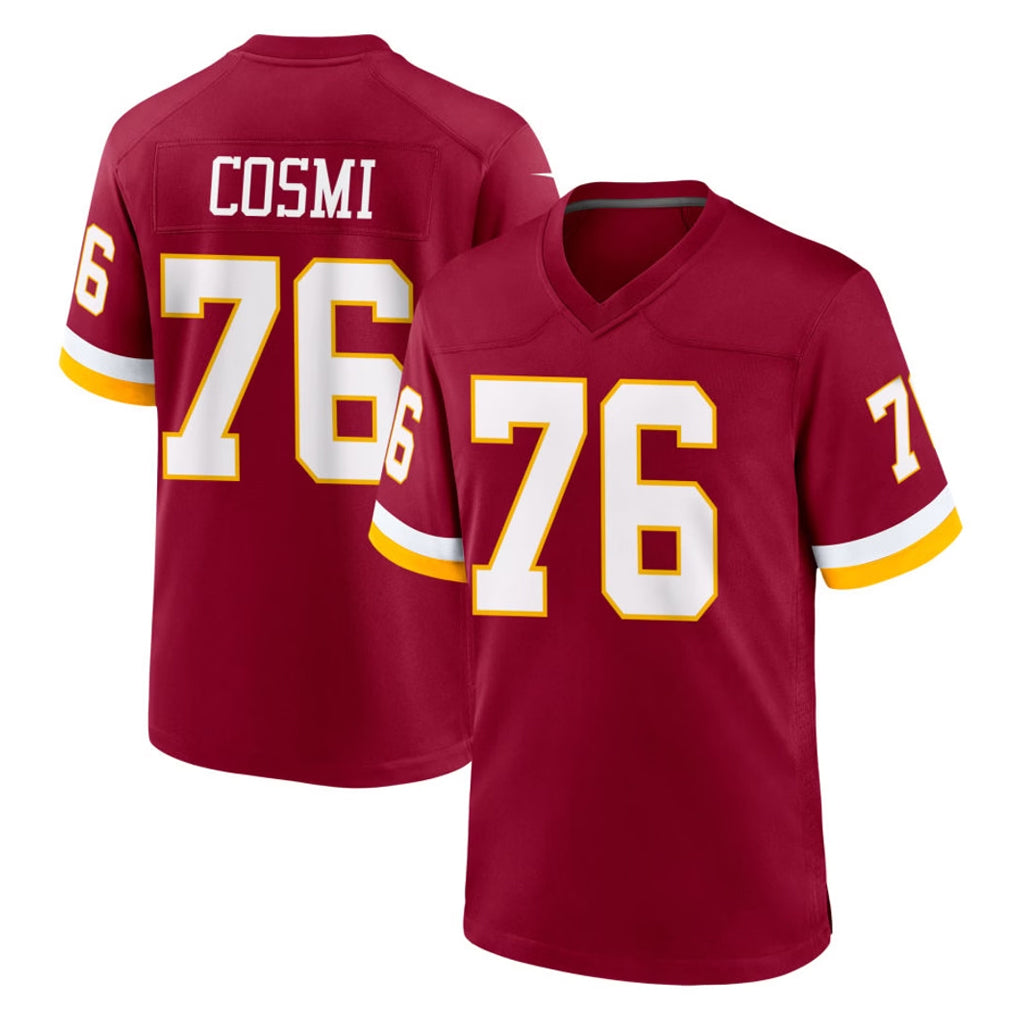 W.Commanders #76 Sam Cosmi Player Burgundy Game Home Stitched Jerseys