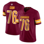 W.Commanders #76 Sam Cosmi Player Burgundy Limited Vapor Home Game Stitched Jerseys