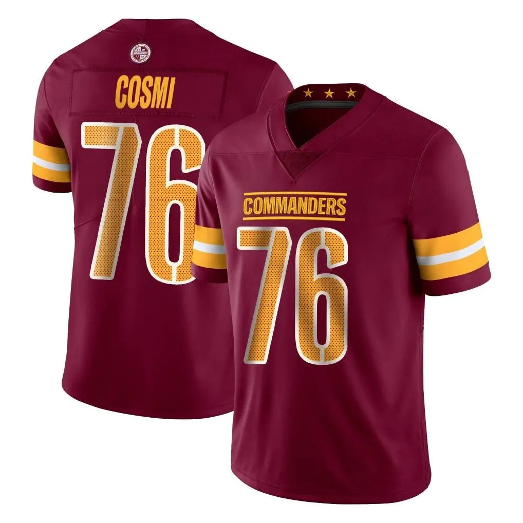W.Commanders #76 Sam Cosmi Player Burgundy Limited Vapor Home Game Stitched Jerseys